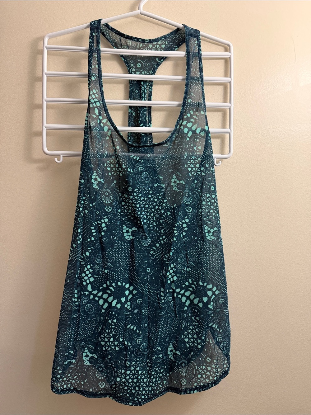 Teal and Mint Printed Racerback Tank